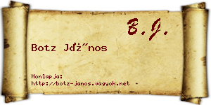 Botz János névjegykártya