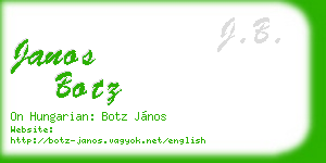 janos botz business card